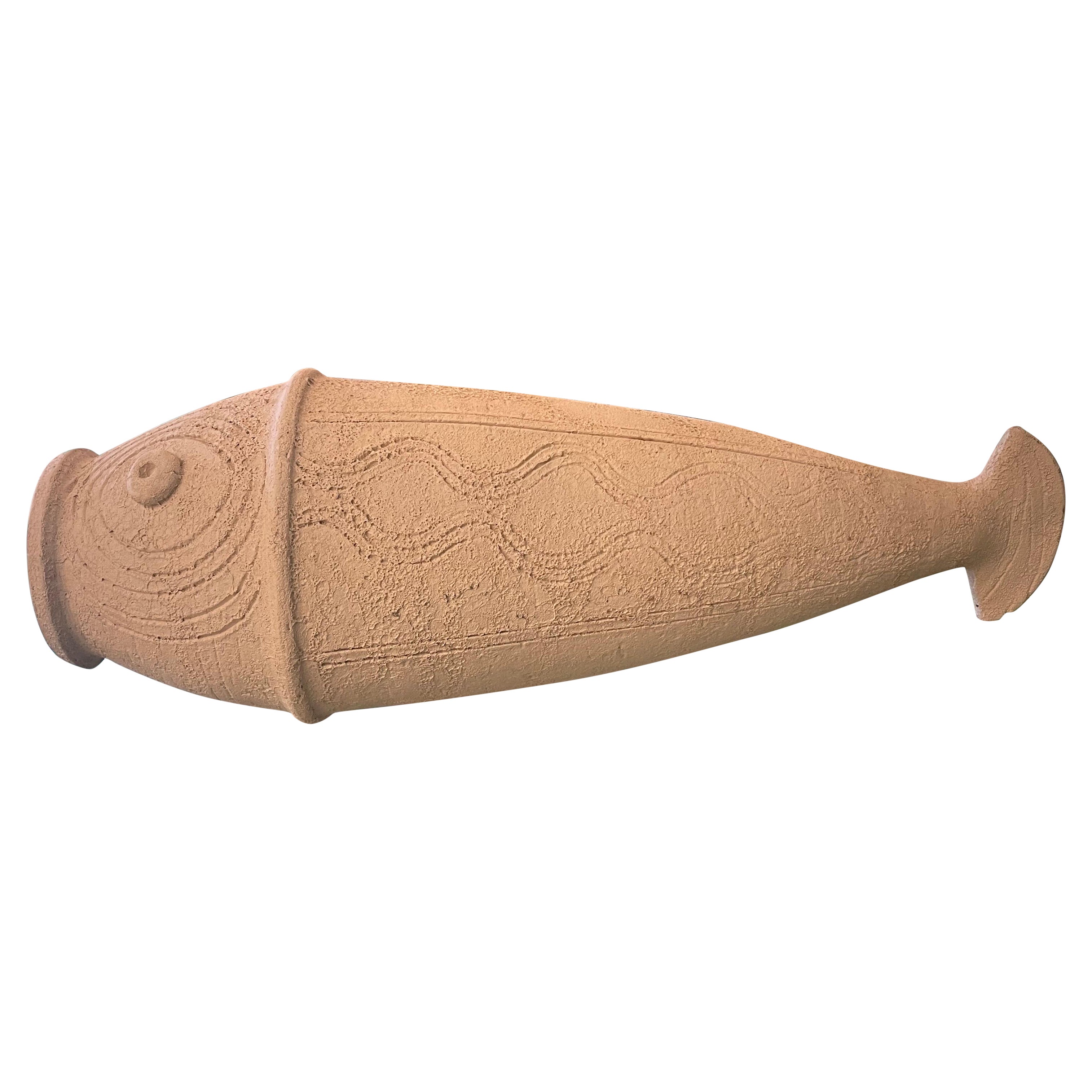 Bitossi Italienische Terrakotta-Fischskulptur