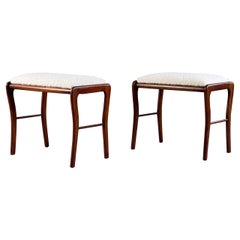 1950s Stools by Vittorio Dassi for Permanente Mobili Cantù, Dedar Mlilano Bouclé