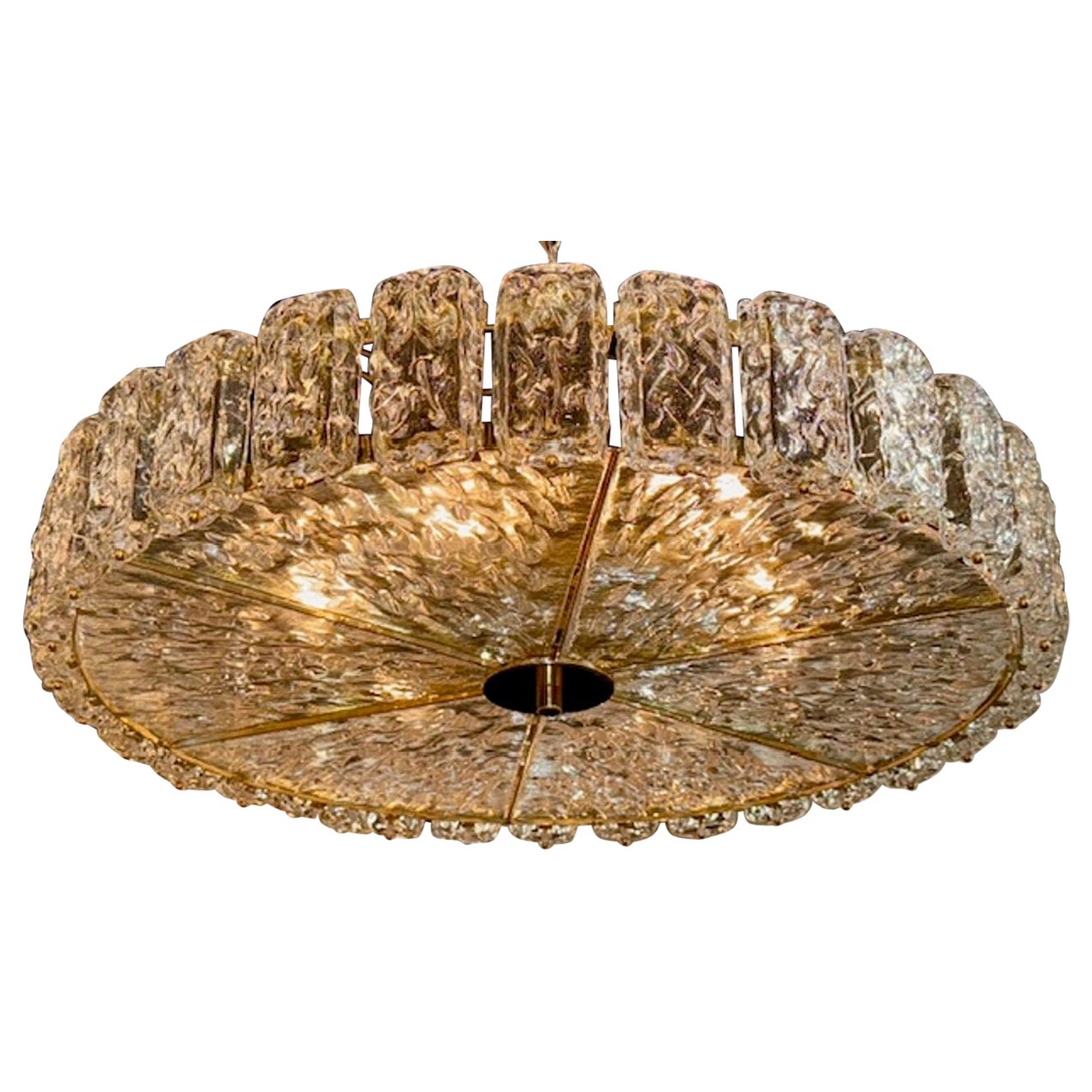 Murano Ice Block Disc Flush Mount For Sale
