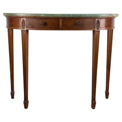 Rare 1940 Console by Paolo Buffa in Walnut with Green Malachite Marble Top