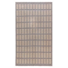 Doris Leslie Blau Alfombra sueca vintage de tejido plano de doble cara