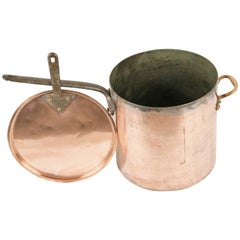 B209 Antique English Hard Hammered Copper Pot, James Bros, London