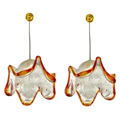 Mazzega Pendant with Glass Murano Bicolore 3 units  , Italy, 1970