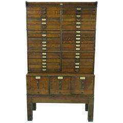 B275 Antique Quarter Sawn Oak Multi Drawer Stacking File Cabinet Vancouver Made