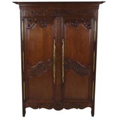 B238 Antique French Normandy Marriage Armoire, Wardrobe, 1840