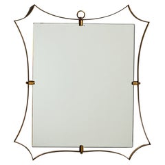 Fontana Arte Attribution, Specchio da parete, Ottone, Italia, anni '1950