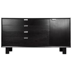 Ebonized Buffet or Credenza with Aluminum Pulls by George Nelson, 1950