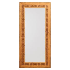 Swedish Designer, Large Wall Mirror, Pine, Sweden, 1970s