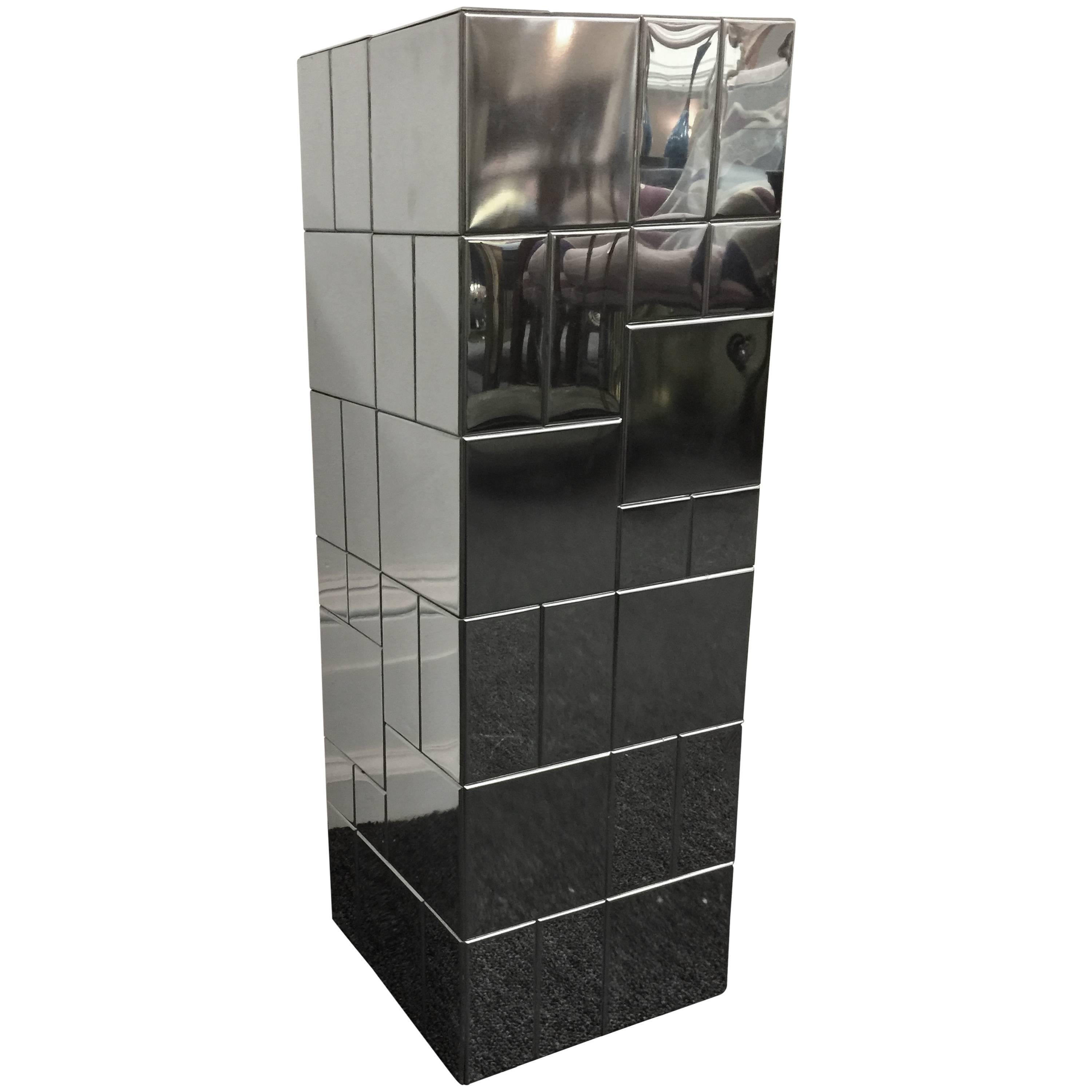 Paul Evans Chrome Cityscape Pedestal For Sale