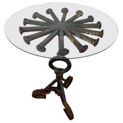 Handcrafted Industrial Design Schmiedeeisen Akzent Tisch