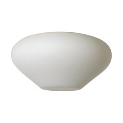 Large Philips Attributed Mid-Century Flush Mount Milk Glass Sconce