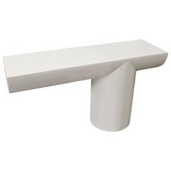 Cantilevered Brueton Style Lacquered Wood Console Table
