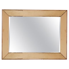 Jacques Adnet Style rectangular mirror with pink parclose , circa 1935