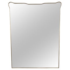Large Vertical Mid Century Italian Design Brass Mirror