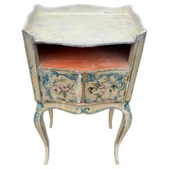 Comodino italiano vintage in legno dipinto, anni '60 circa