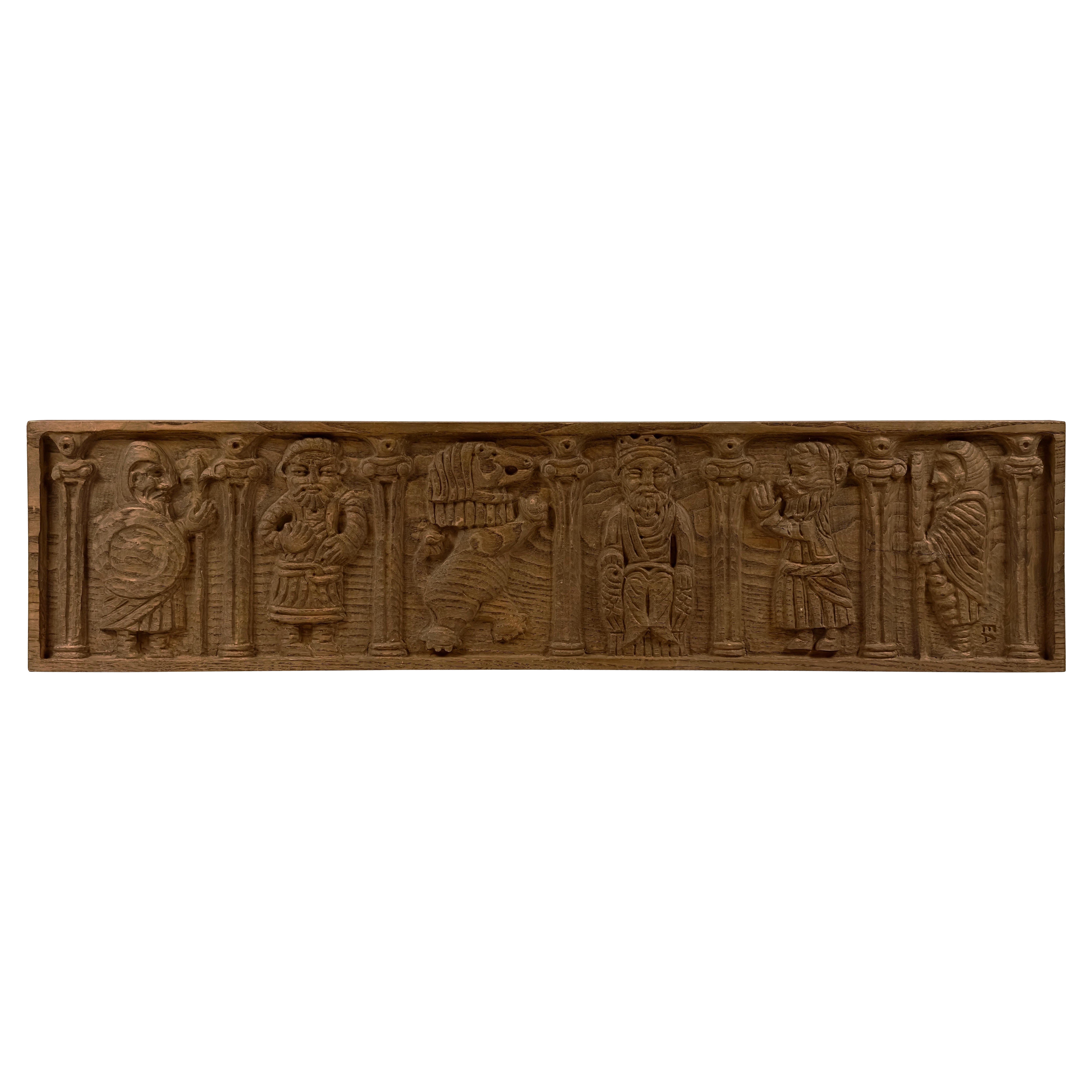 Carved Oak Wood Panel by Evelyn Ackerman ERA Industries