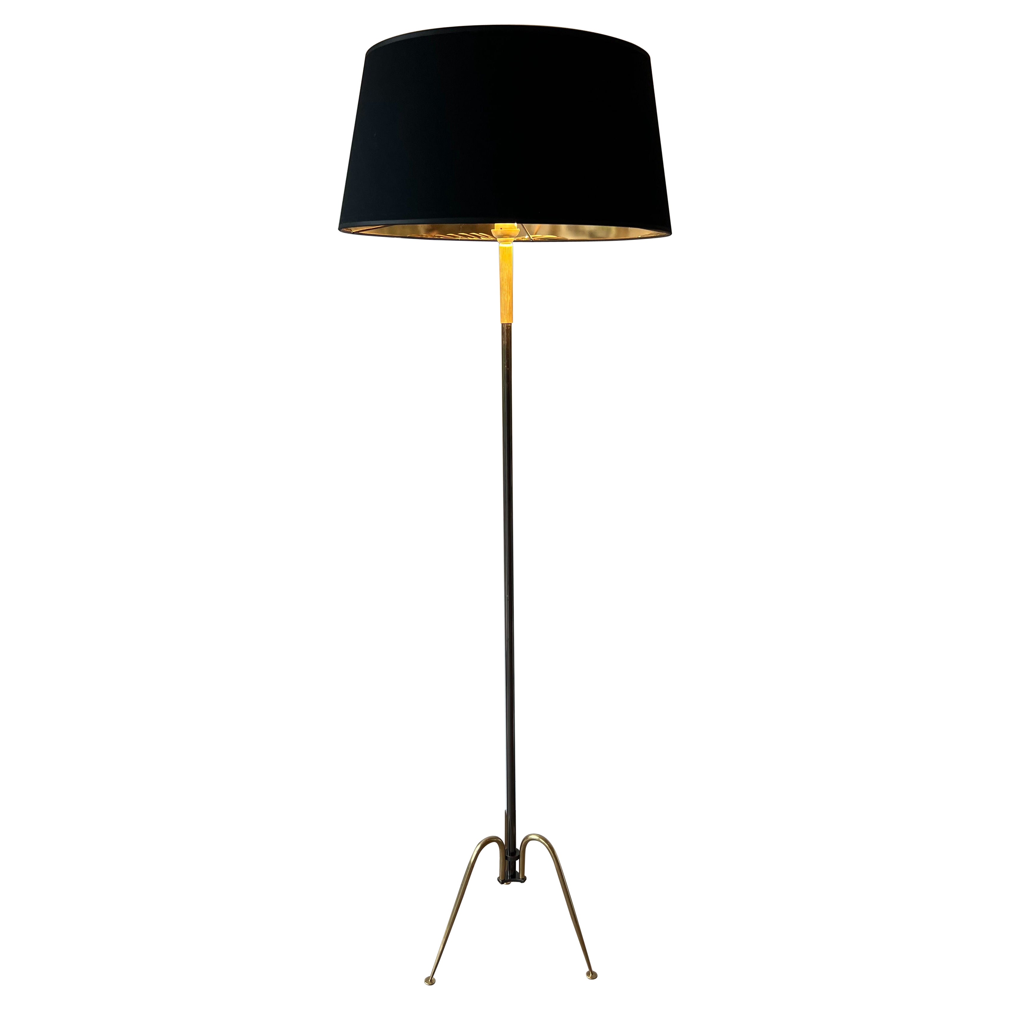 Design Gun Metal and Brass Floor Lamp