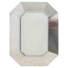 Maison Jansen. Miroir en aluminium brossé et métal. 1970.