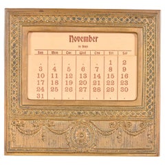 Tiffany Studios Nueva York Adam Bronce Doré Marco de escritorio para calendario o cuadro