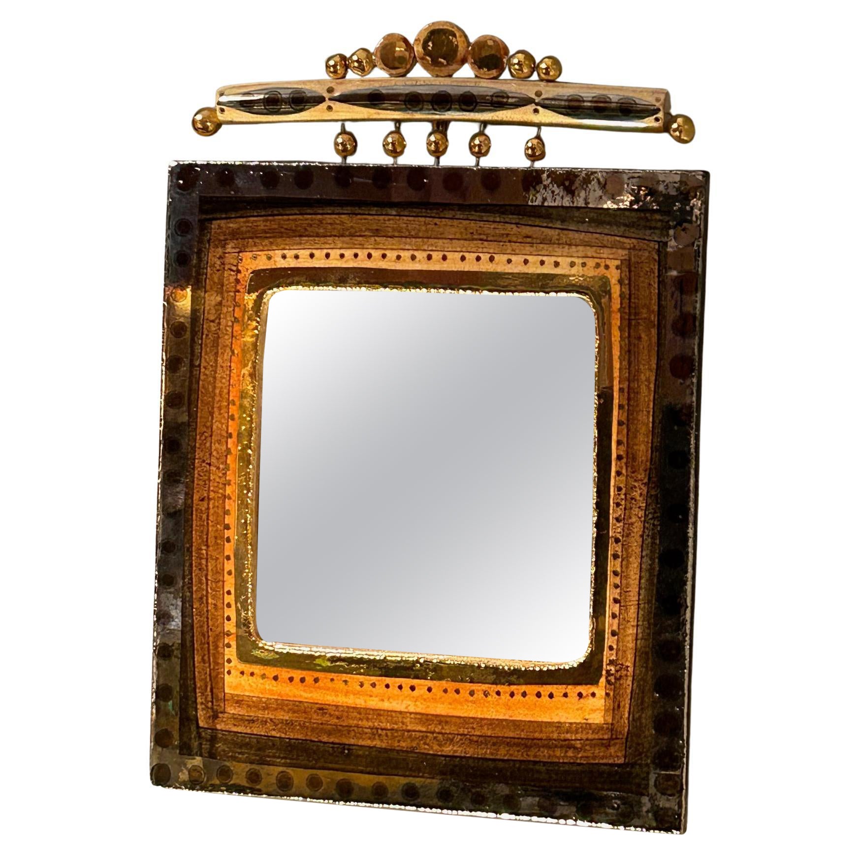 Miroir en céramique antique du 20e siècle par Georges Pelletier