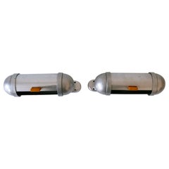 Set of Two Streamline Design Sub-Marine Cabinet Sconces by König Germany 1940s