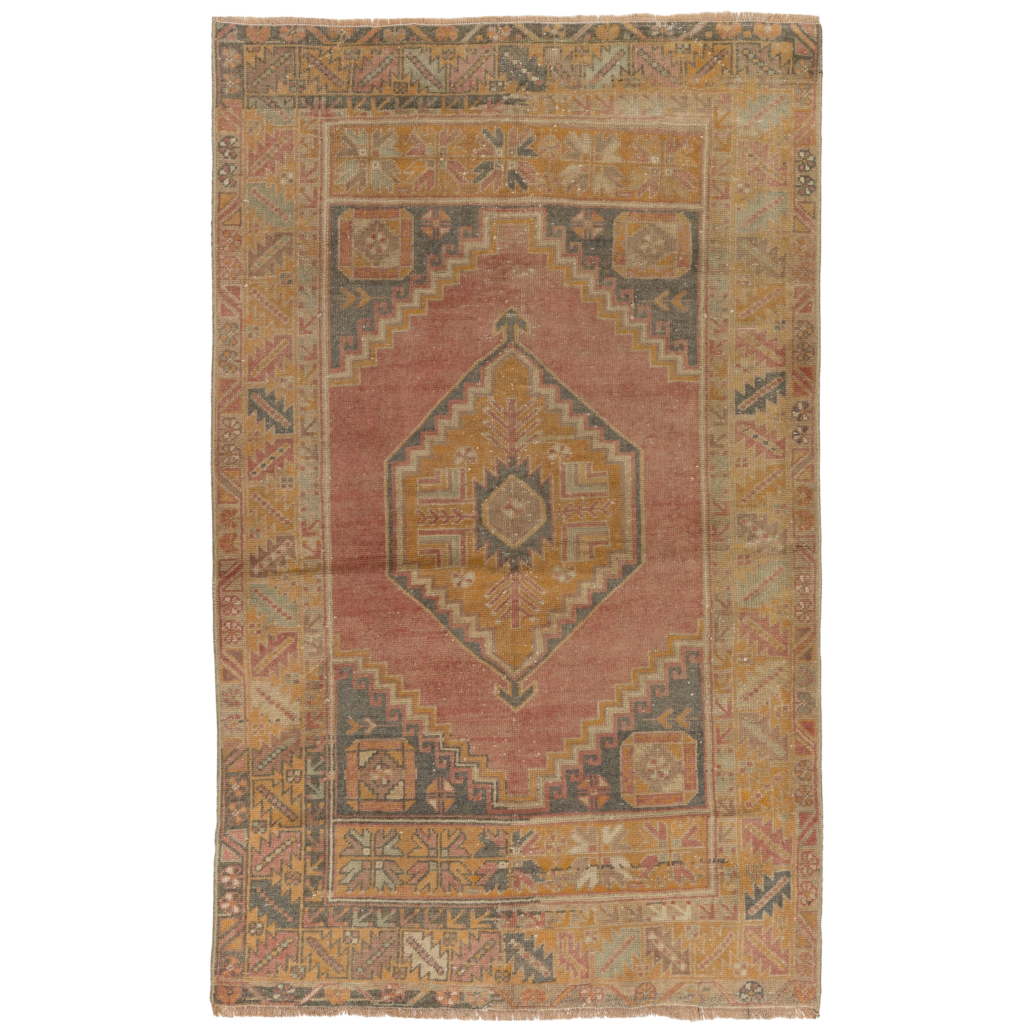 3.7x5.7 Ft Traditional Vintage Rug for Country Homes, Rustic & Tribal Interiors