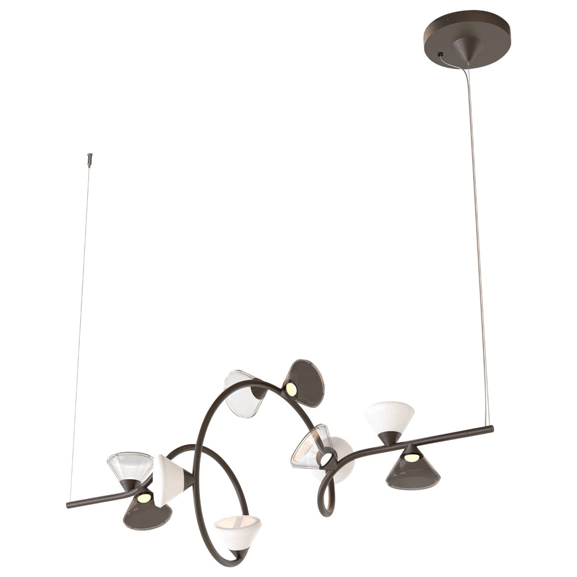 Contemporary Pendelleuchte 'Linfa' 565.23m von Federico Peri x TOOY, Titanium