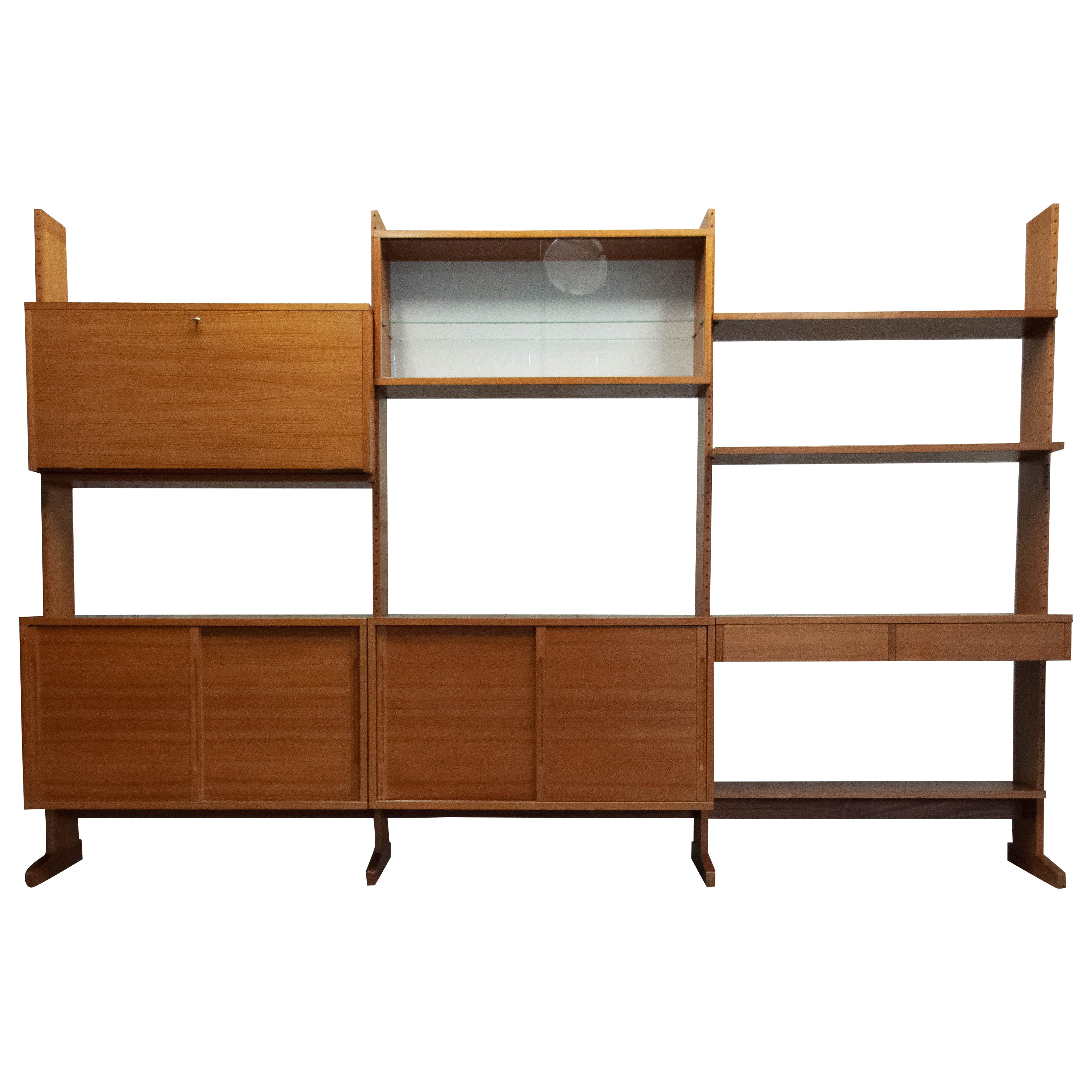 Modularer Schrank / Raumteiler aus Teakholz von Kajsa & Nils „Nisse“ Strinning, 1960er Jahre im Angebot