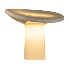 Vintage White glass table lamp, Vistosi, 1970