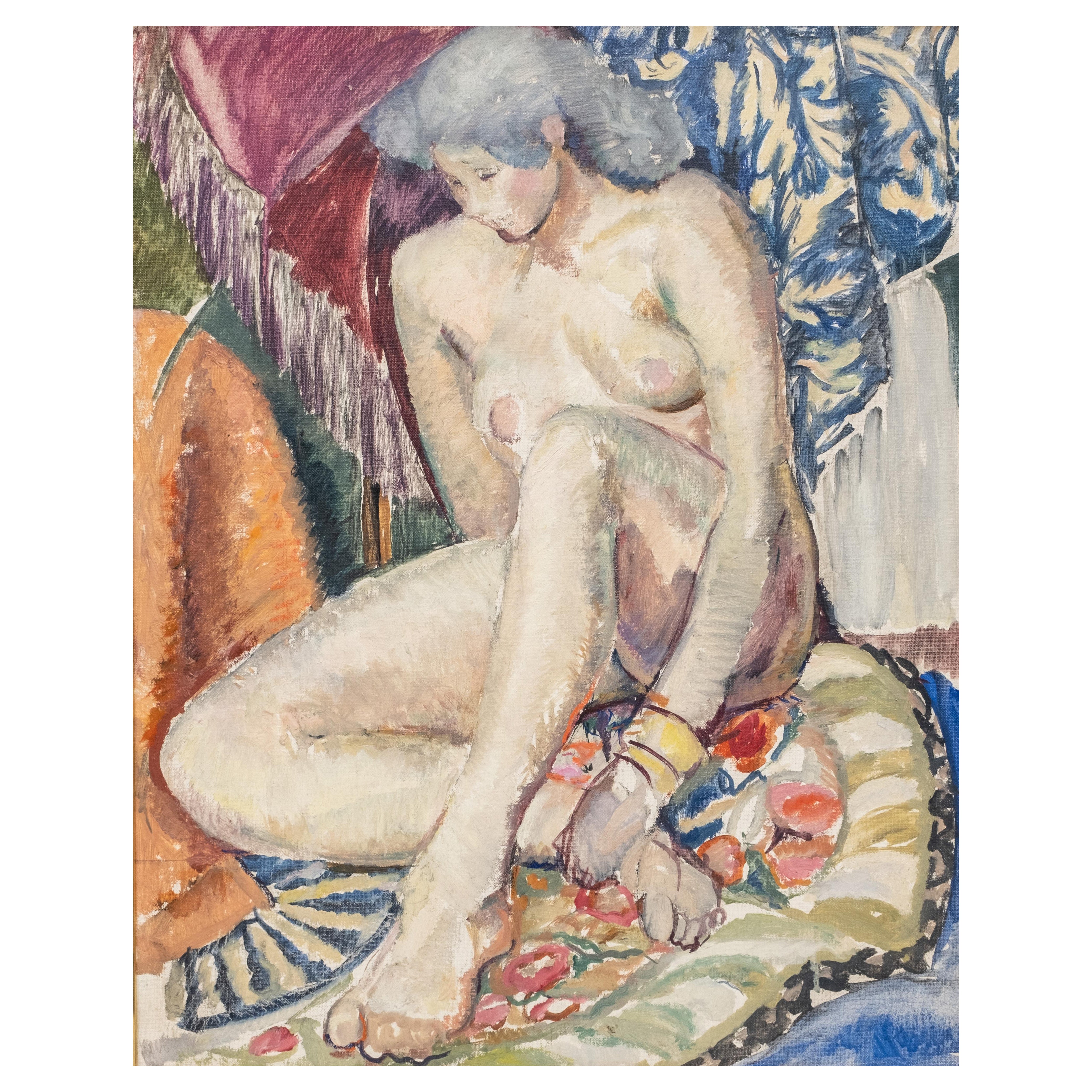 Arthur Beecher Carles, Pintura sobre tabla de lienzo, Etiquetas de Christie's en el reverso en venta