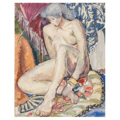 Arthur Beecher Carles, Pintura sobre tabla de lienzo, Etiquetas de Christie's en el reverso