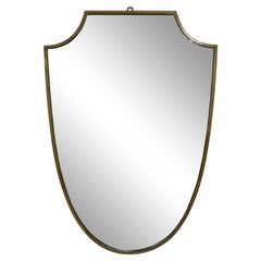 Espejo escudo de latón italiano de los años 50