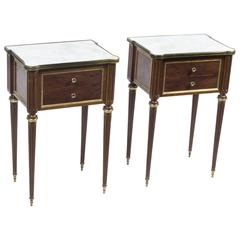 Antique Pair French Empire Style Bedside Cabinets, circa 1900