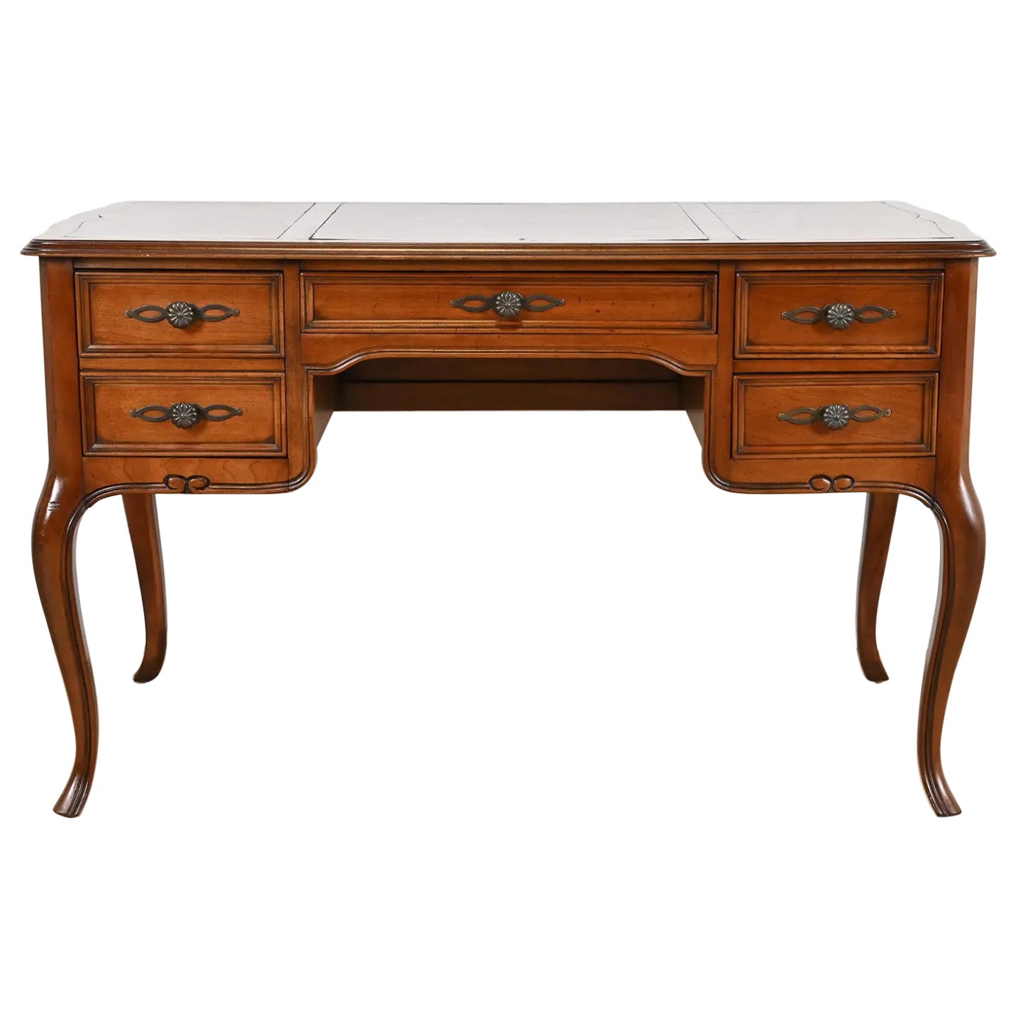 Sligh Furniture French Provincial Louis XV Carved Cherry Wood Writing Desk
