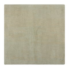 Rug & Kilim's Contemporary Textural Solid Rug in Green, Blue & Cream with Striae (tapis texturé contemporain en vert, bleu et crème avec des rayures)