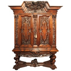 Used 19th Century German Baroque Style Cabinet on Stand, "Danziger Schapp"