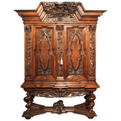 19th Century German Baroque Style Cabinet on Stand, "Danziger Schapp"