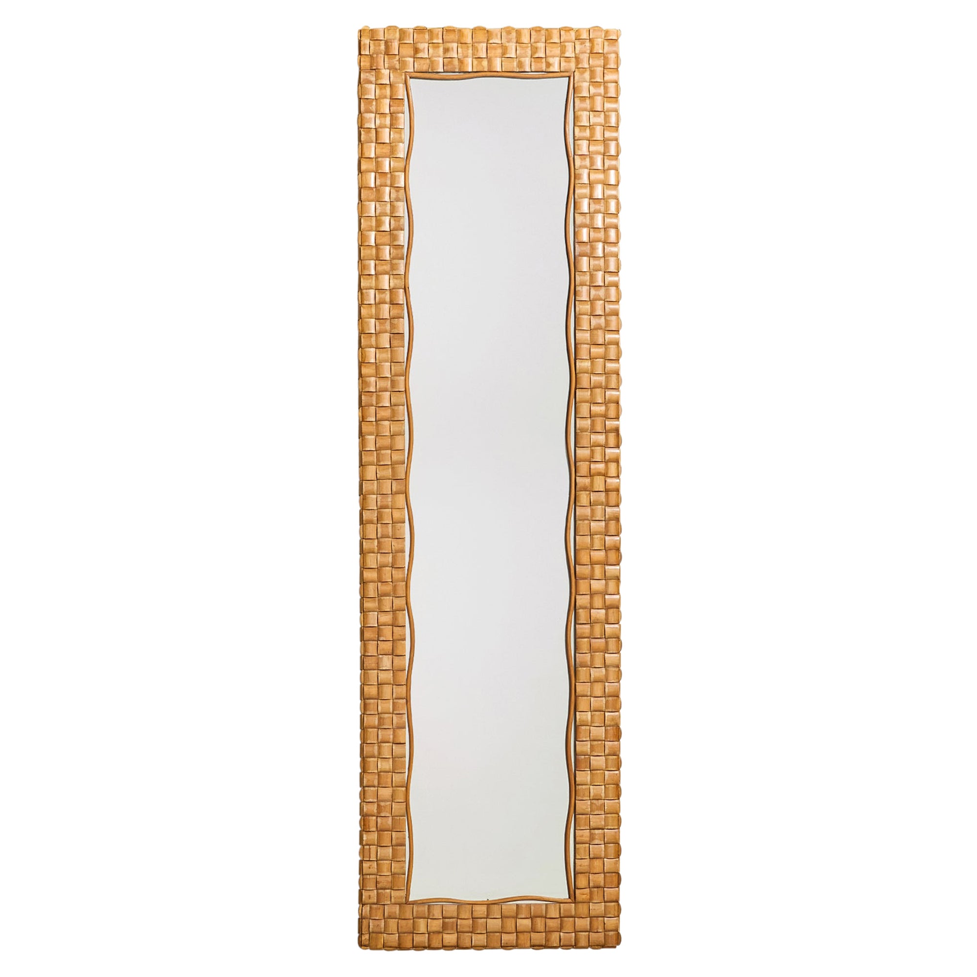 Diseñador italiano, Espejo de pared, Madera, Italia, Años 1940