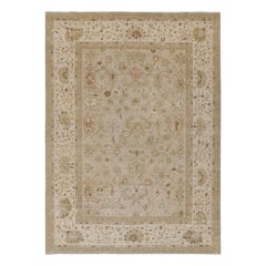 Rug & Kilim’s Oushak Style Rug with Beige-Brown Floral Patterns