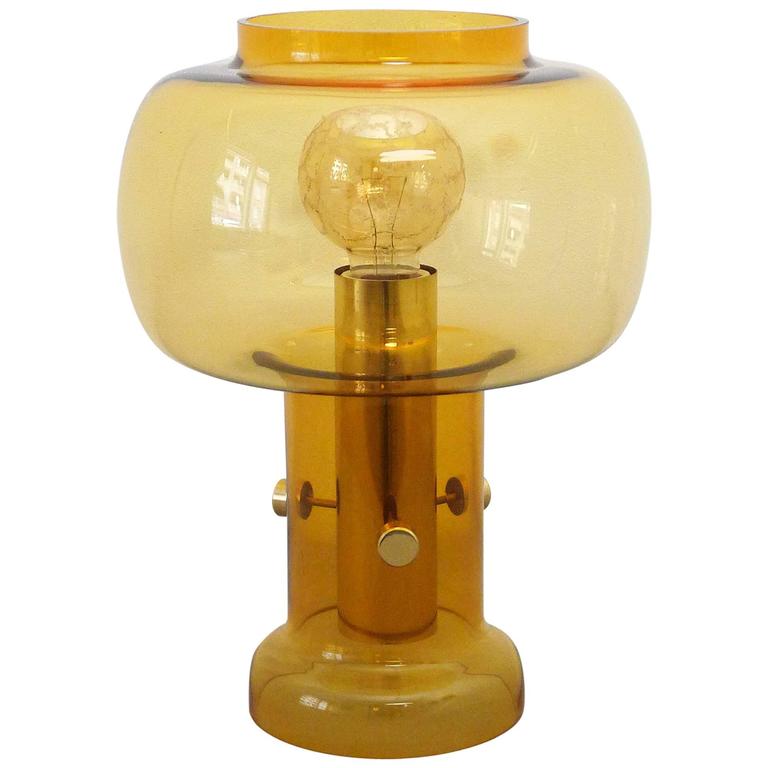 Large Orrefors Table Lamp By Gustav Leek Sweden 1960s For At Translucent Table Lamp With Amber Glass Attributed To Orrefors Sweden 1960s