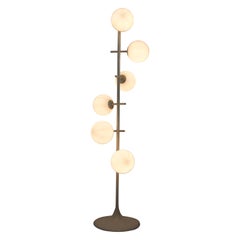 Midcentury White 6-Arm Space Age Floor Lamp by Max Bill for Temde 1960s