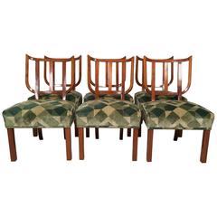 Ensemble de 6 chaises de salle à manger de style néoclassique des années 1940