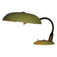 Mid Century Yellow Metal Table Lamp, 1960s, Italy