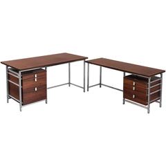 Jules Wabbes, Executive desk in rosewood with rarely offered return