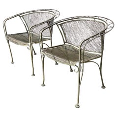 Mid Century Salterini Zig Zag Barrel Back Patio Stühle, zugeschrieben - ein Paar