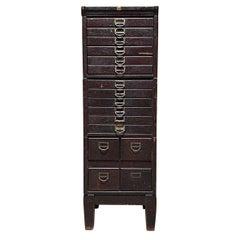 Antique Dorsey Printing Co Stacking Card File / Printing File Cabinet