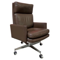 Silla ejecutiva de cuero Mueller de los años 70