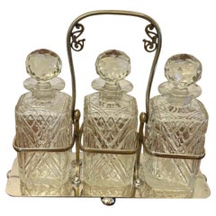 Antique Victorian Quality Silver Plated Tantalus