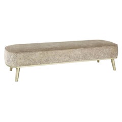 Fantastic Bench Frame Made of Wood Legs in Lacquered Solidwood and Feet in Brass
