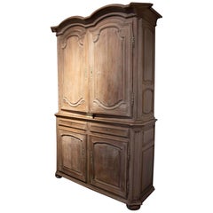 1850s French Solid Oak Bookcase Louis XV Style